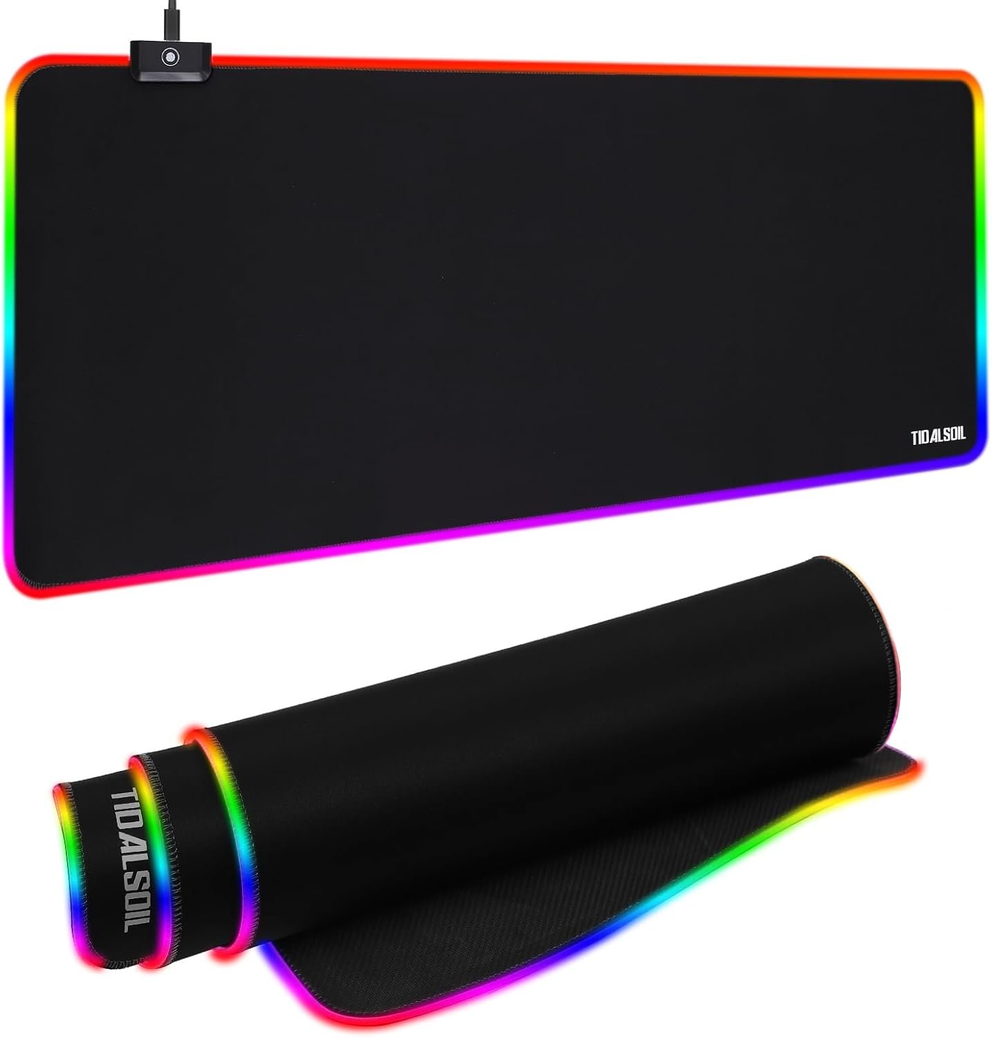 RGB Gaming Mouse Pad, 31.5x11.8 in Extended LED Desk Mat, Black
