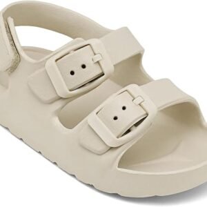 Boys Girls Double Buckle Sandals Children's Adjustable Back Strap Water Sandal