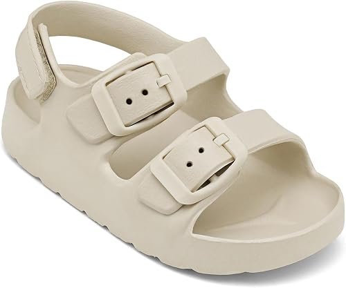 Boys Girls Double Buckle Sandals Children's Adjustable Back Strap Water Sandal
