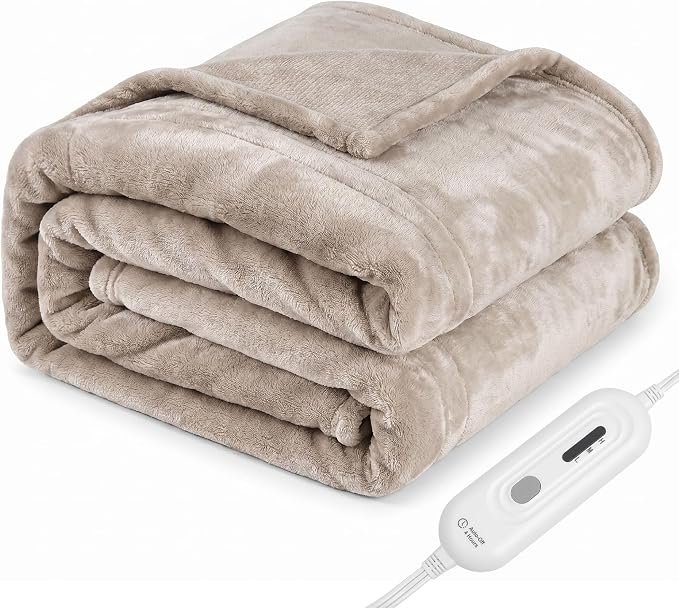 Heated Blanket Throw,Ultra Soft 2-Layer Flannel Electric Blanket