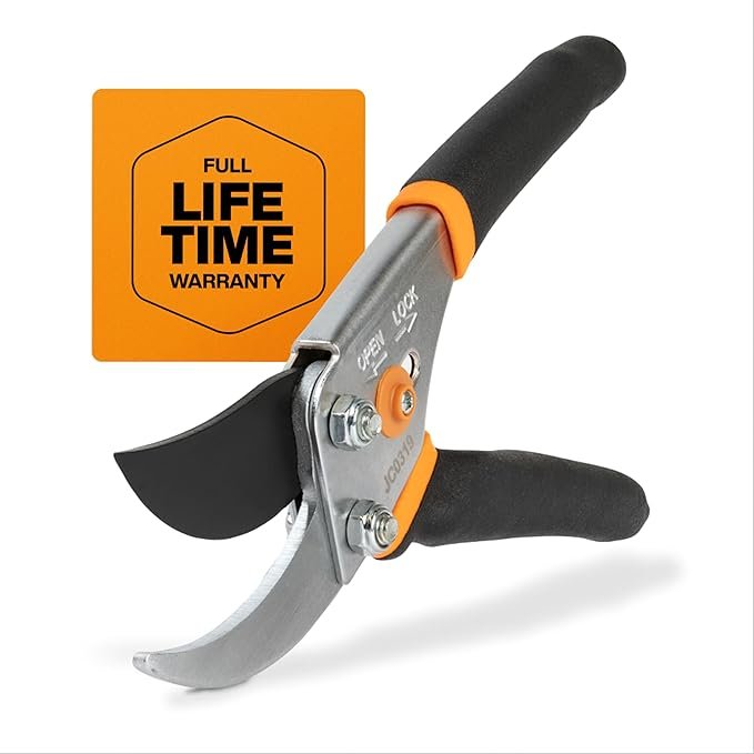 Bypass Pruning Shears, 5/8" Cut Capacity Garden Clippers