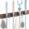Mop and Broom Holder Wall Mount - Wood Broom Mop Hanger