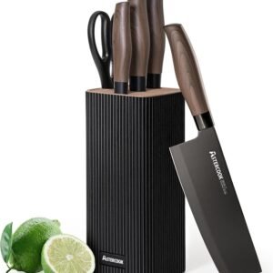 Knife Set, 6-Piece Kitchen Knife Set with Block, High Carbon Stainless Steel Ultra Sharp Kitchen Knives