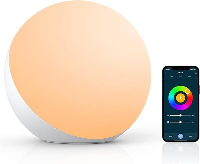 Smart Table Lamp, Dimmable Desk Lamp with App/Voice Control, LED RGB Color Changing Touch Lamp