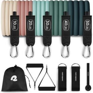 Train Resistance Bands Set for Working Out - 5 Stackable Bands