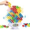 Tower Game with 22 Cards, Giant Tumble Balance Game for Kids, Family Games for Kids and Adults
