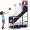 Arcade Basketball Game Set with 4 Balls and Hoop for Kids 3+ Years