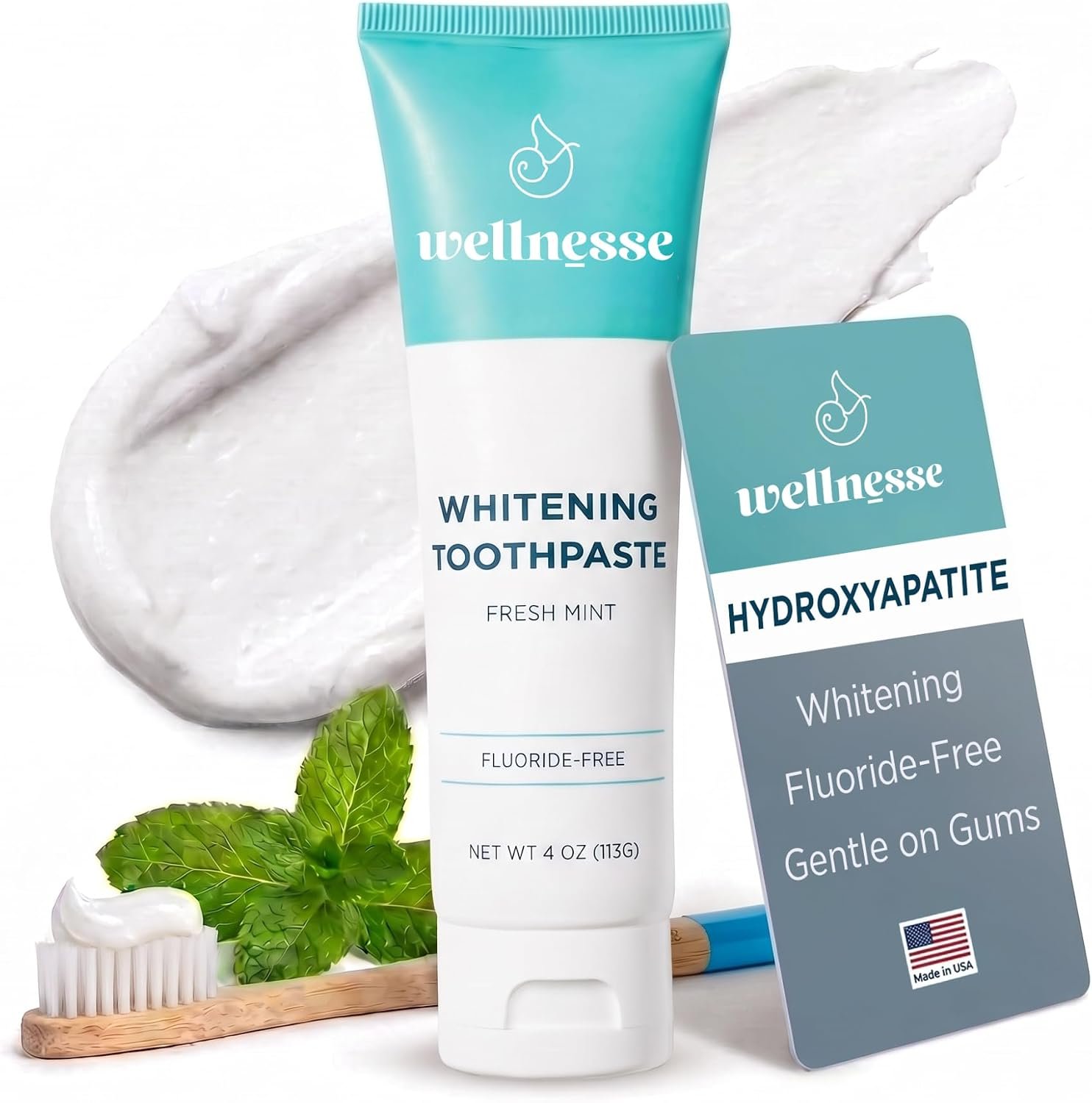 Toothpaste, Whitening, Fluoride Free, Fresh Mint, 4 Oz