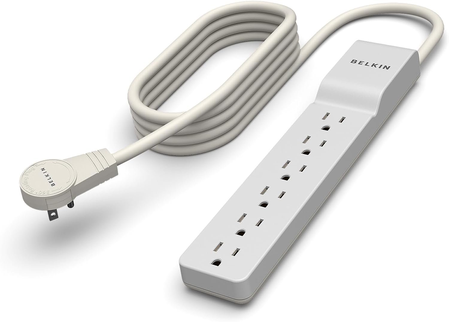 6-Outlet Surge Protector Power Strip, 6ft Cord