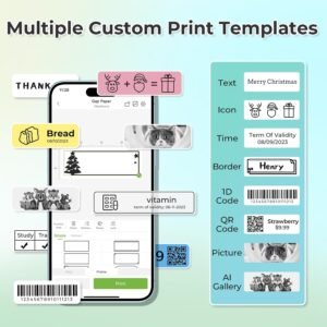 Label Maker Machine with Tape, Bluetooth Label Printer, White