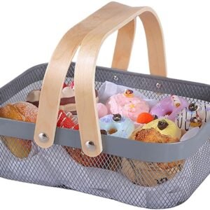 Metal Mesh Steel Basket, Storage Organizer Basket Garden