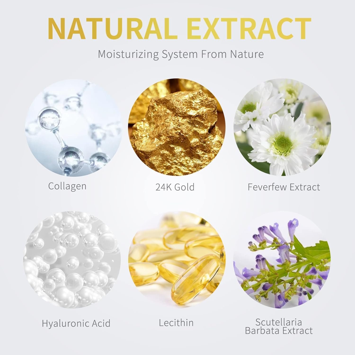 24K Gold Under Eye Patches - 60 Pack Eye Masks - Image 2