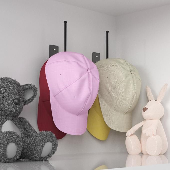Stainless Steel Hat Organizer, Hat Rack for Wall,Each Holds 15 Hats - Image 3
