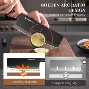 Knife Set, 6-Piece Kitchen Knife Set with Block, High Carbon Stainless Steel Ultra Sharp Kitchen Knives