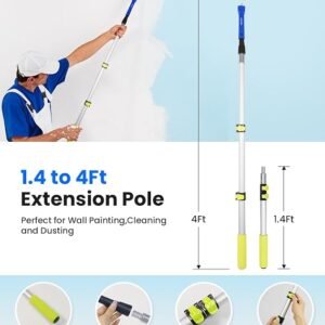Complete Paint Roller Kit with Extension Pole & Carry Bag
