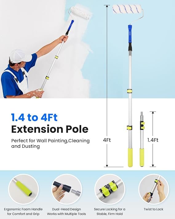 Complete Paint Roller Kit with Extension Pole & Carry Bag - Image 2