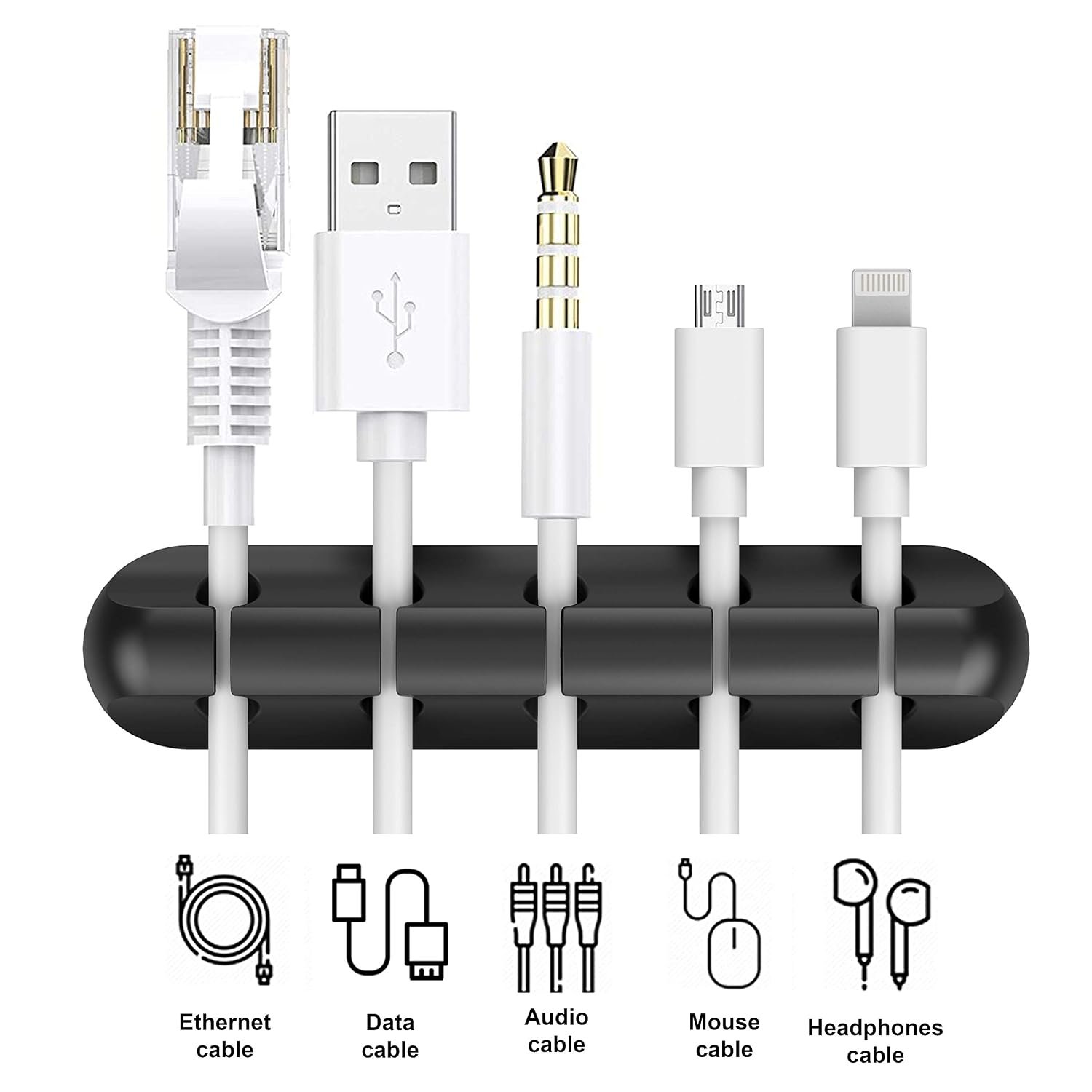 Cord Organizer for Desk, Cable Organizer Cable Clips Holder Black - Image 3