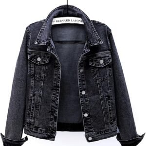 Women's Casual Detachable Hoodie Denim Jacket