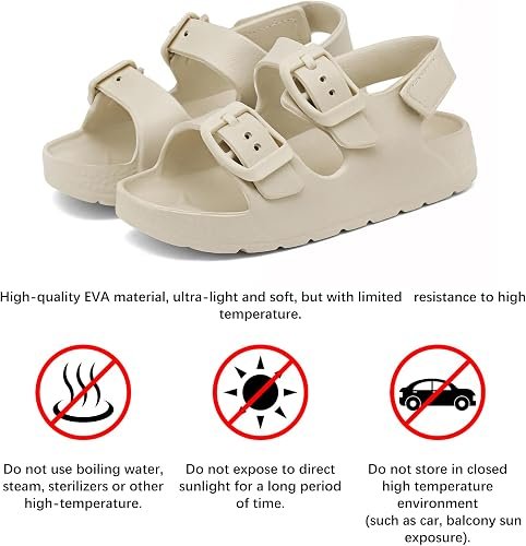 Boys Girls Double Buckle Sandals Children's Adjustable Back Strap Water Sandal - Image 3