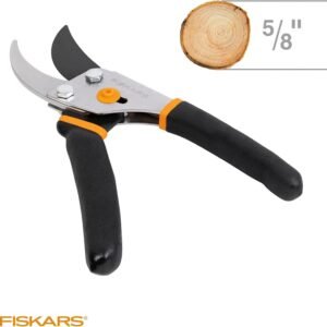 Bypass Pruning Shears, 5/8" Cut Capacity Garden Clippers