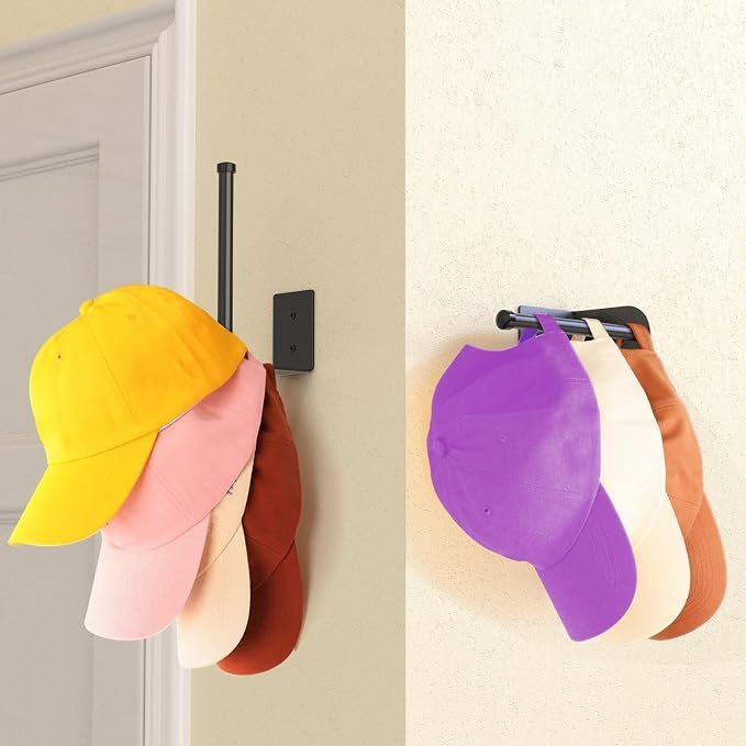Stainless Steel Hat Organizer, Hat Rack for Wall,Each Holds 15 Hats - Image 2