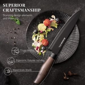Knife Set, 6-Piece Kitchen Knife Set with Block, High Carbon Stainless Steel Ultra Sharp Kitchen Knives