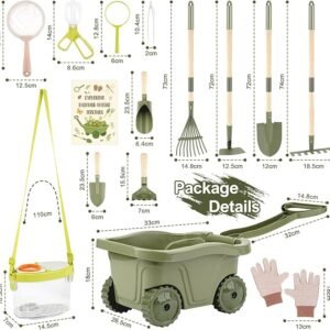 Gardening Set, 14Pcs Kids Gardening Tool with Bug Catching Kit