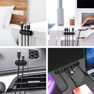 Cord Organizer for Desk, Cable Organizer Cable Clips Holder Black
