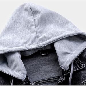 Women's Casual Detachable Hoodie Denim Jacket