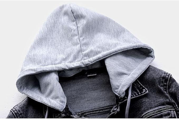 Women's Casual Detachable Hoodie Denim Jacket - Image 4